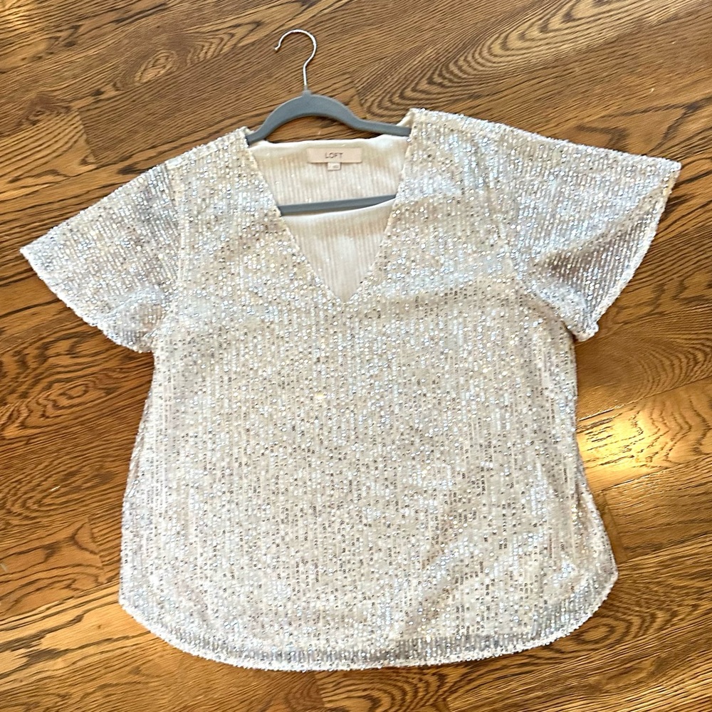 Loft sequined shirt L